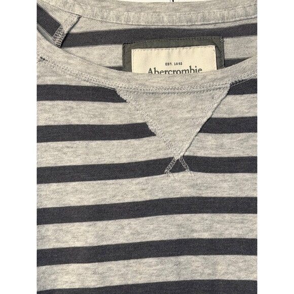 VTG Abercrombie & Fitch XS Gray Long Sleeve Striped Raglan Sweatshirt Y2K Casual - Picture 6 of 7
